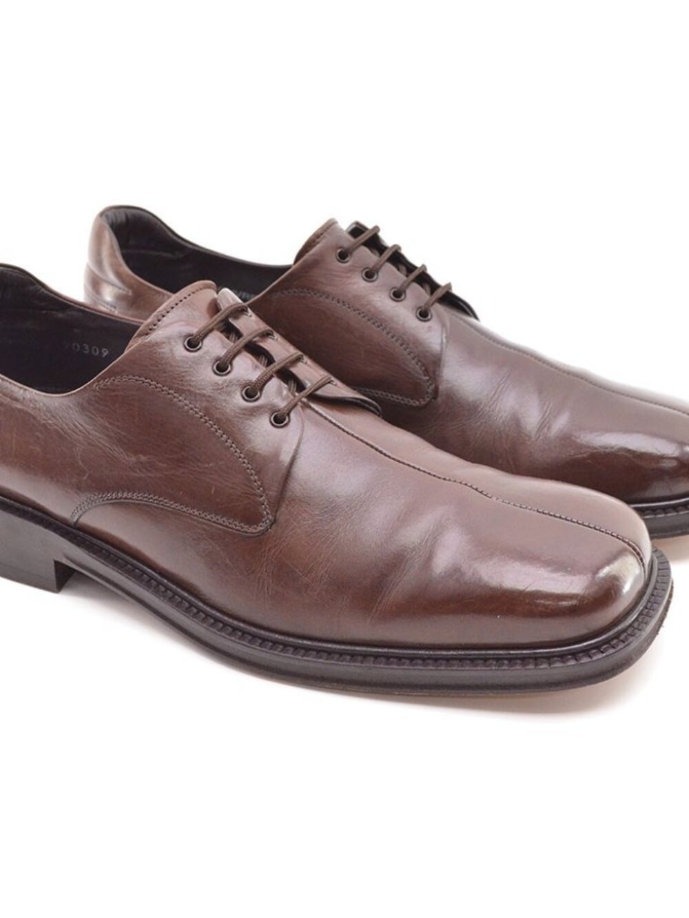 Men Mezlan Lourve Brown Split Square Toe Oxfords 8.5 M